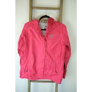 Helly Hansen Hot Pink Womens Rain Jacket Windbreaker Lightweight Size Medium